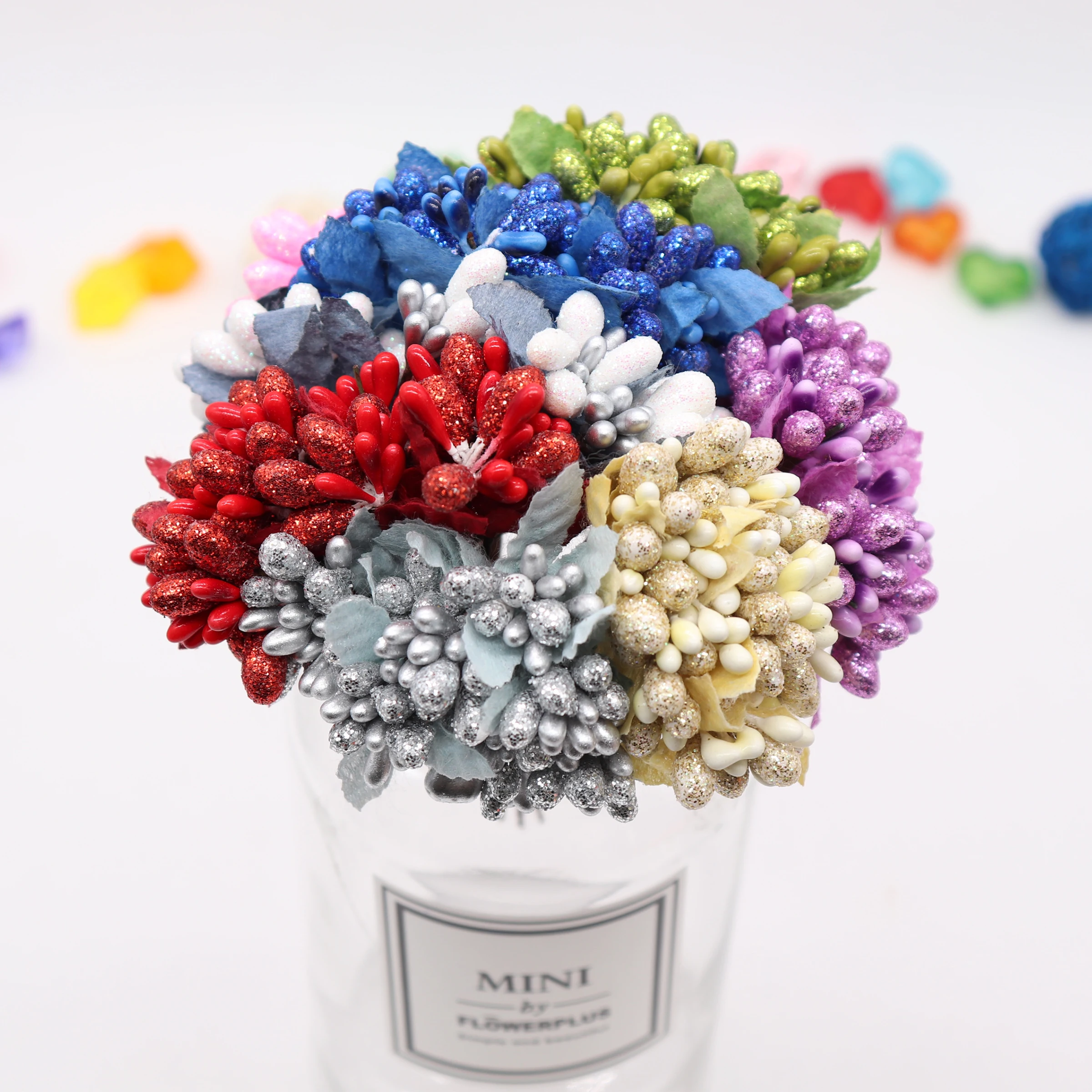 10 шт. Золотая пудра с жемчужинами|Искусственные и сухие цветы| |