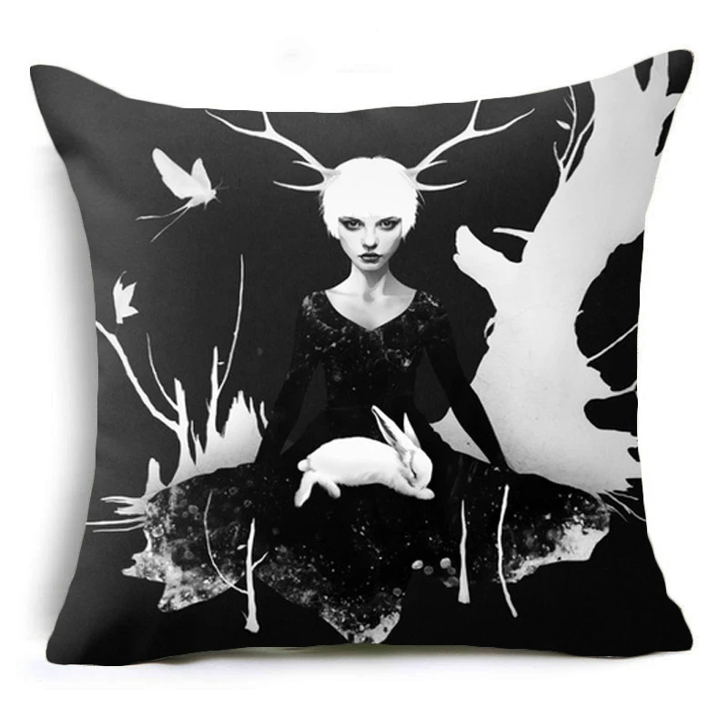18'' Elife Yoga Polyester Creative morden Cushion Cover Square little girl Pillow Case For Sofa Car Home Decorative | Дом и сад