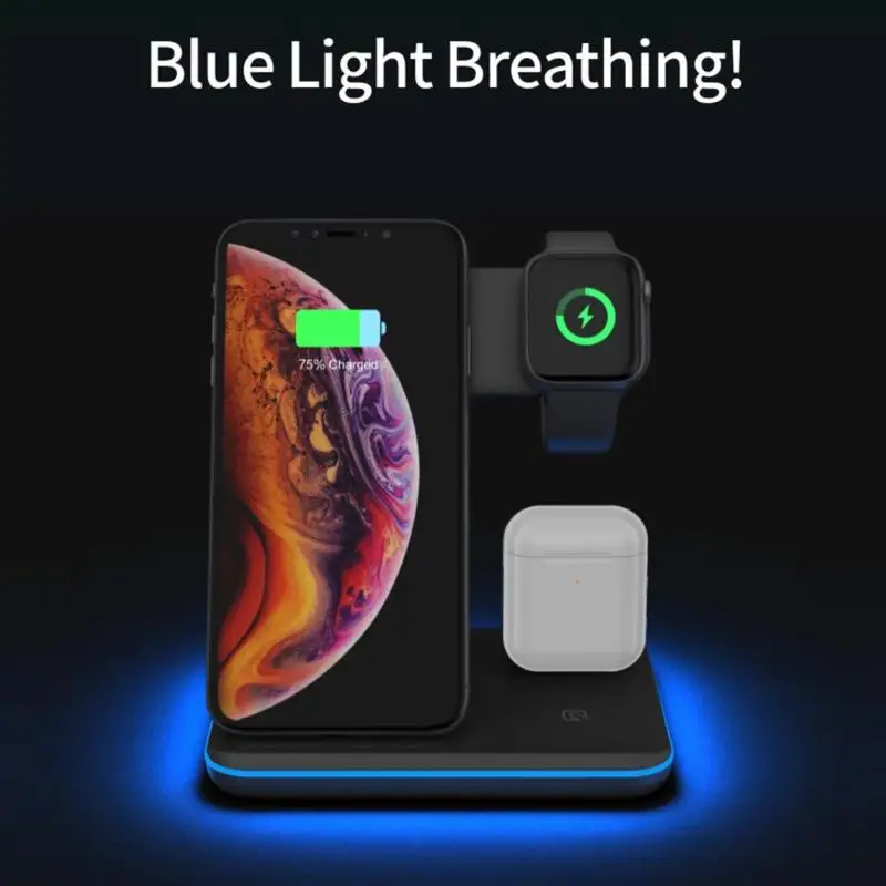 3 в 1 зарядная док-станция с держателем, зарядная станция для iPhone Airpod, беспроводное зарядное устройство для смартфона xiaomi