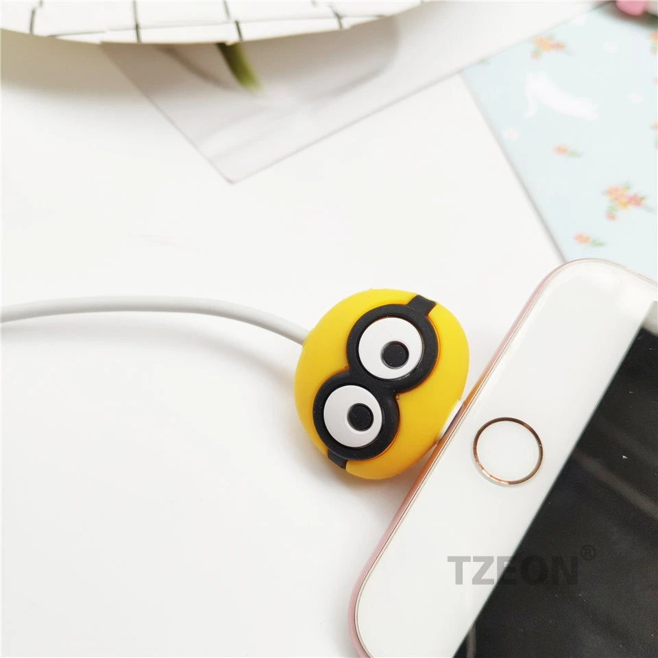 Защитный кабель в виде животных, милый мультфильм, аниме, для Iphone, освещение, Macbook, samsung, Тип C, кабель Micro USB, силиконовая линия, защита - Цвет: Minions2