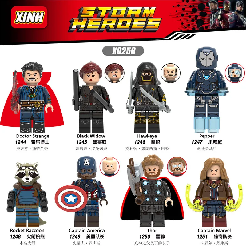 Супер Герои lEGOED Мстители Marvel: Бесконечная война Железный человек танос Blackwidow caption