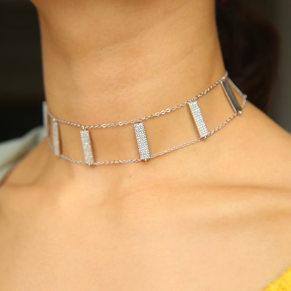 Новинка 2020 модное женское ювелирное изделие чокер ночного клуба Двойная Цепочка