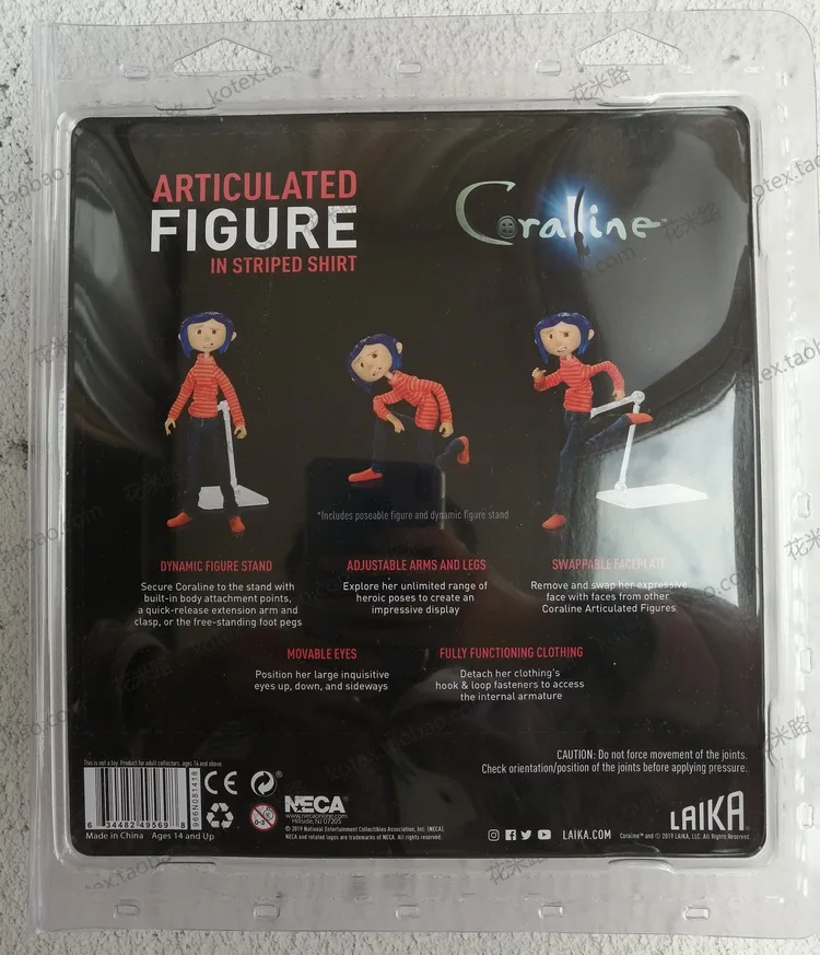 NECA детские игрушки Коралина и секретная дверь куклы фигурка 7 дюймов плащи свитер версия Caroline подарок для девочек