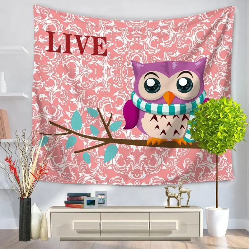 Индийская Мандала с милым принтом Совы настенный гобелен пляжный коврик