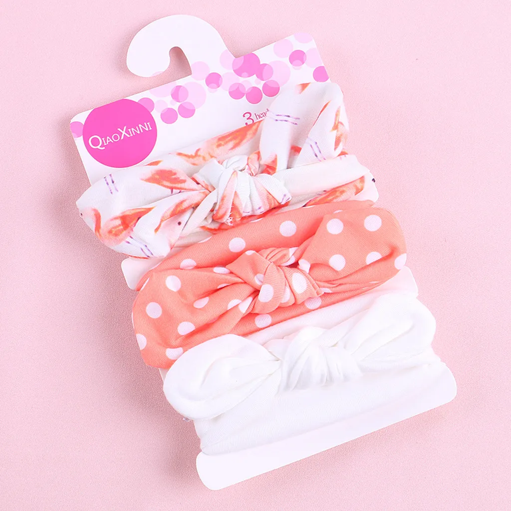 Cotton Cute Newborn Headband Fashion Floral Baby Girls Elastic Bowknot Accessories Hairband Set opaski dla niemowlaka | Детская одежда