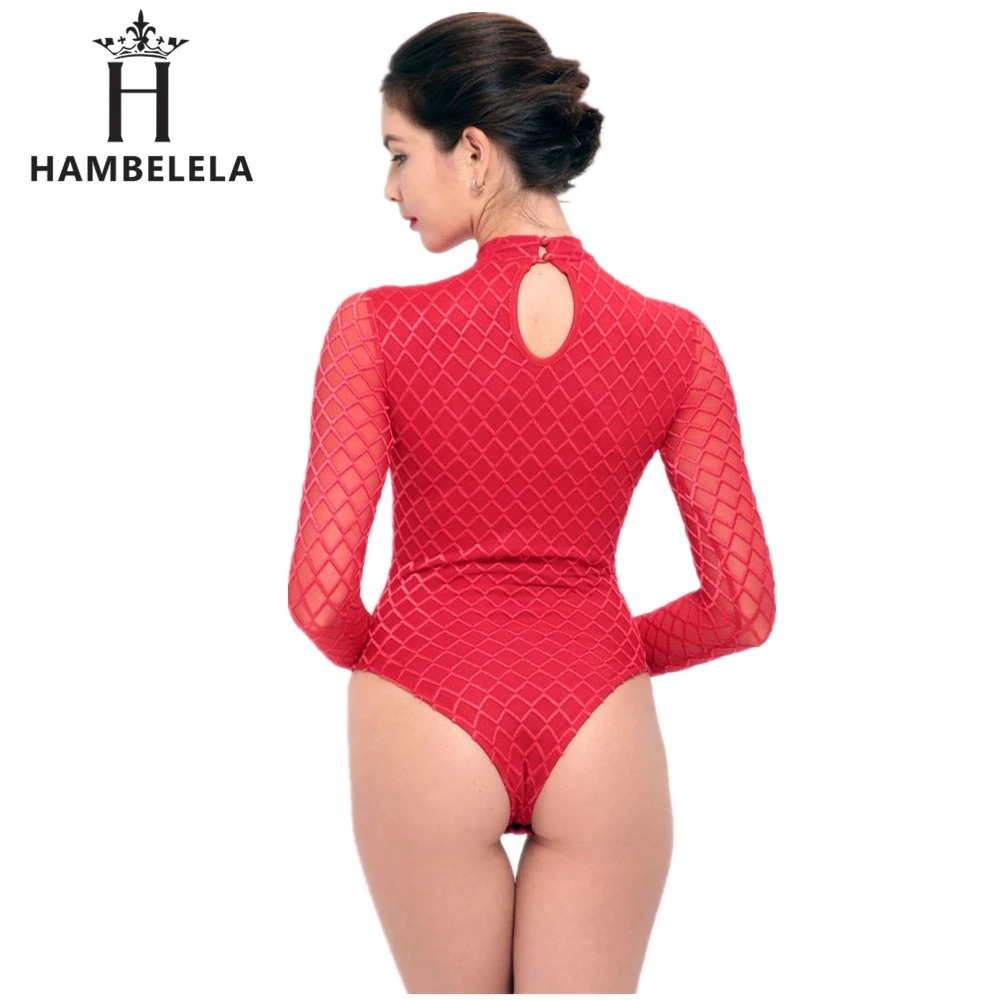 HAMBELELA, сексуальный боди, комбинезон, женский, черный, белый, полый, с длинным рукавом, сетчатый, облегающий, комбинезон, стрейч, боди, для женщин