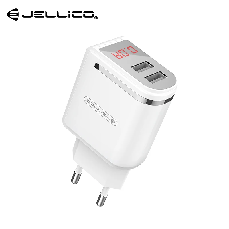 White Jellico светодиодный дисплей 2 USB зарядное устройство для iPhone X 8 7 iPad быстрое настенное зарядное устройство ЕС адаптер для samsung S9 Xiaomi Mi 8 зарядное устройство для телефона - Тип штекера: White