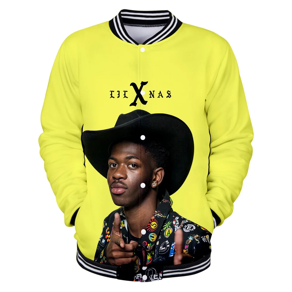 Бейсбольные куртки с 3D принтом Lil Nas X Женская/мужская куртка длинными рукавами