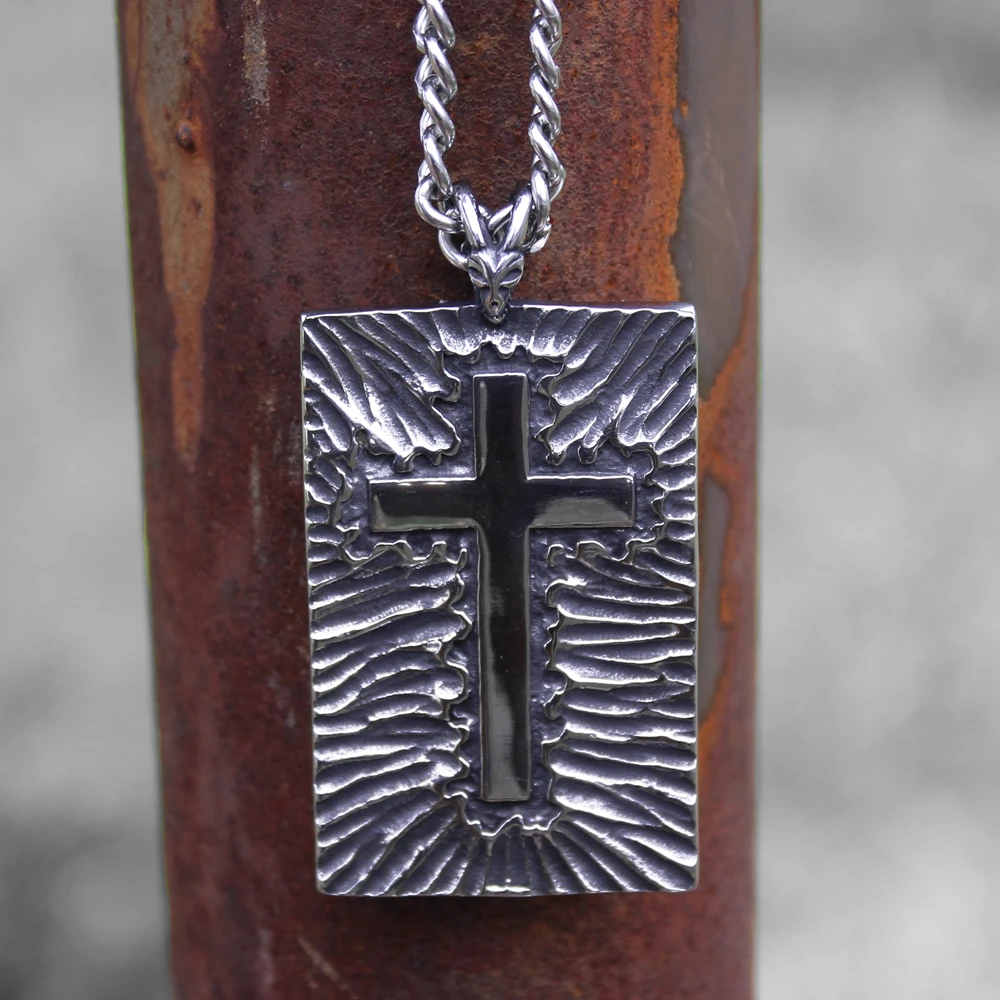 Мужской крест сатана смерти из нержавеющей стали кулон Череп Скелет серебряного