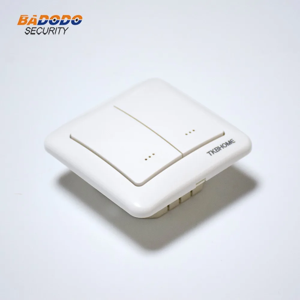 Z-Wave Plus TKB Home TZ35D двойной настенный Регулируемый выключатель с двумя вёслами для ламп накаливания 80X80 мм Тип