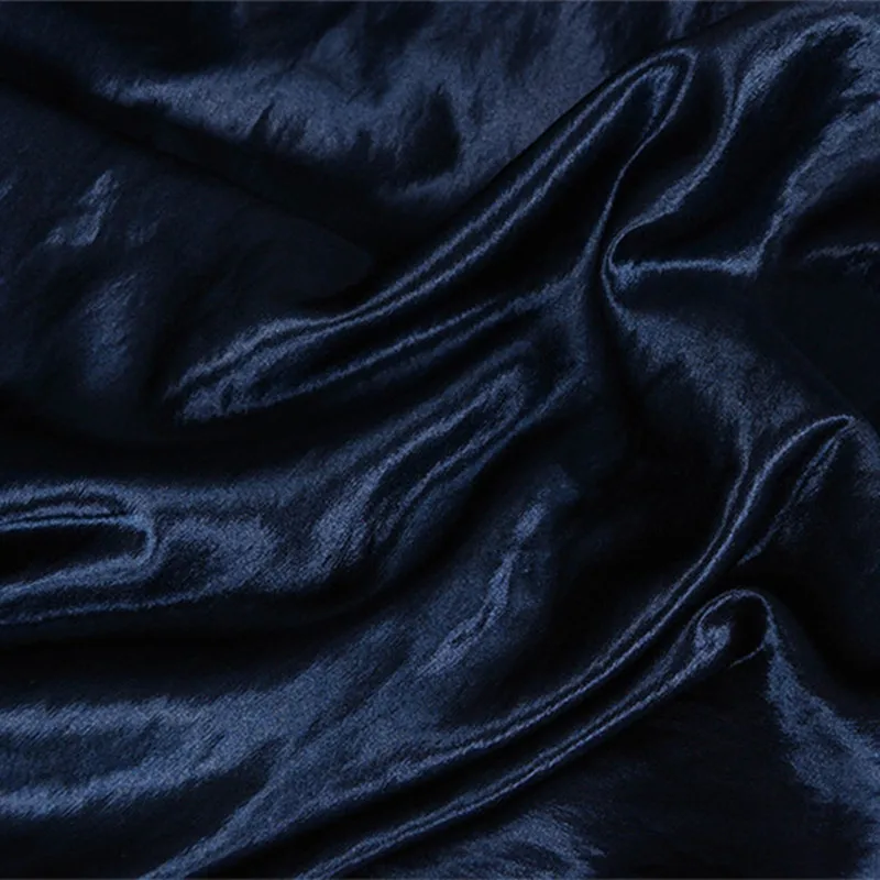 

Lace66 High - class Navy Cotton/Polyester Glossy Satin Fabrics Soft Skin-friendly Stylish Luxury Drape Shiny Designers' Fabrics