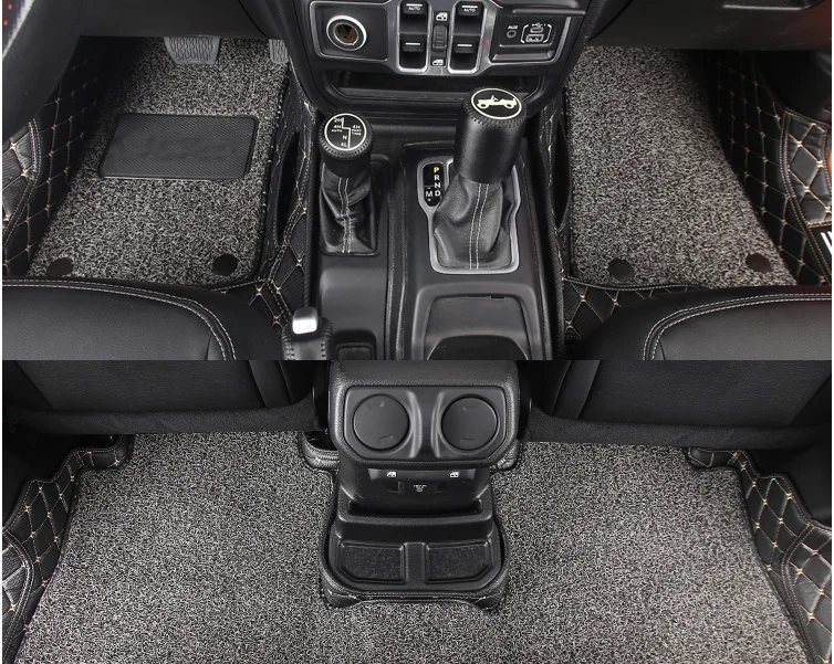 Lsrtw2017 волокна кожи провода петли салона автомобиля коврик для jeep wrangler JL