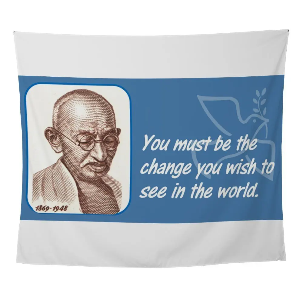 Мохандас Ганди настенный гобелен для украшения стены ткань стене висит | Дом и