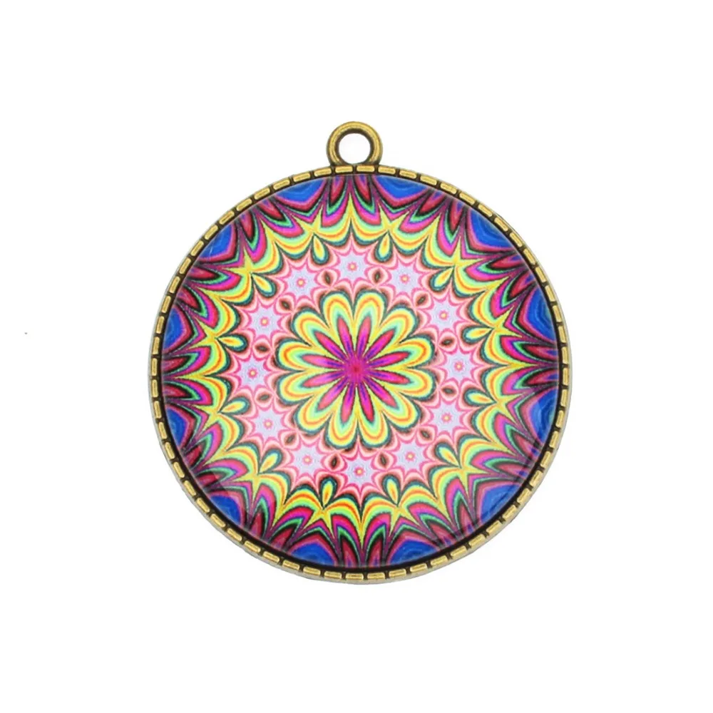 Оптовая продажа 20 шт 12 мм этнические богемные круглые стеклянные кабошоны с