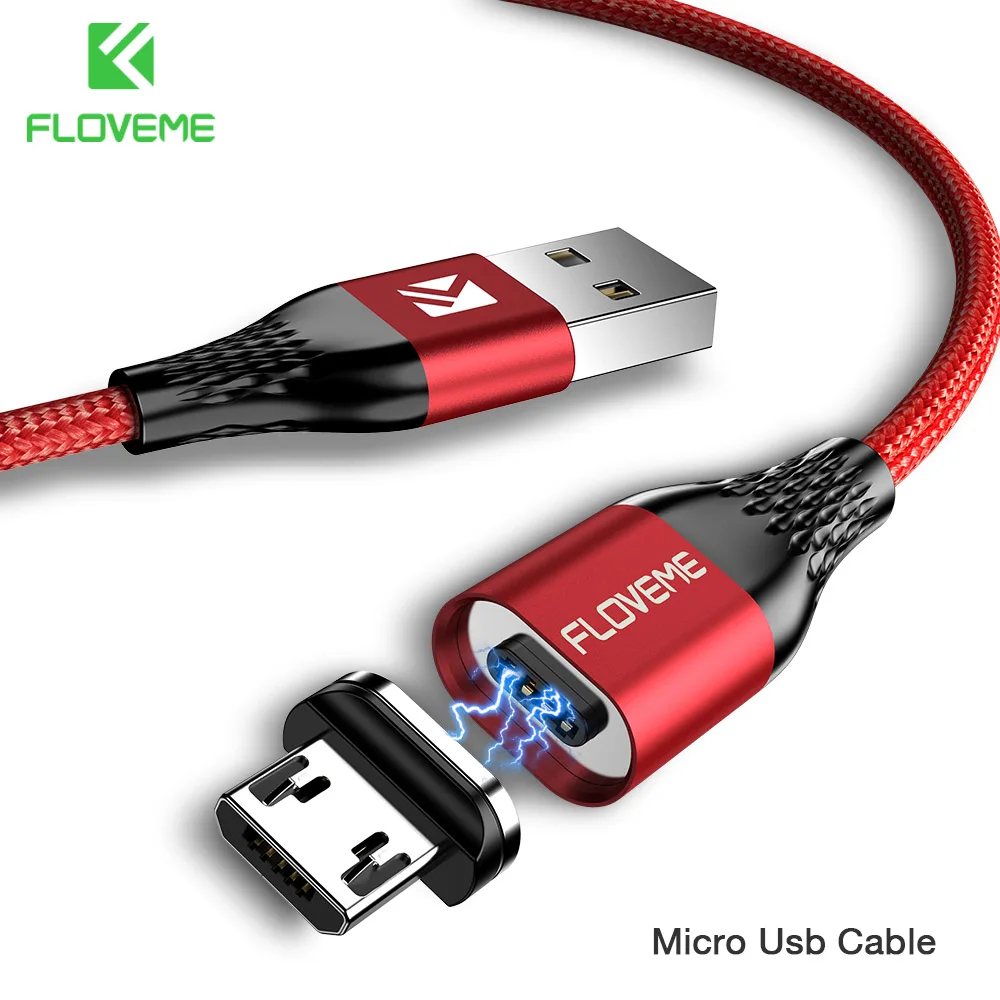 Магнитный кабель FLOVEME Micro USB для быстрой зарядки, Магнитный адаптер для зарядки и передачи данных для мобильного телефона samsung Xiaomi, провод 3