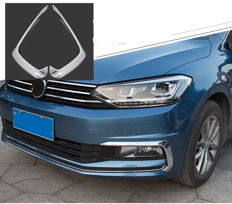 Декоративная Защитная передняя противотуманная фара для бровей для Volkswagen Touran L CA128 - Цвет: Серебристый