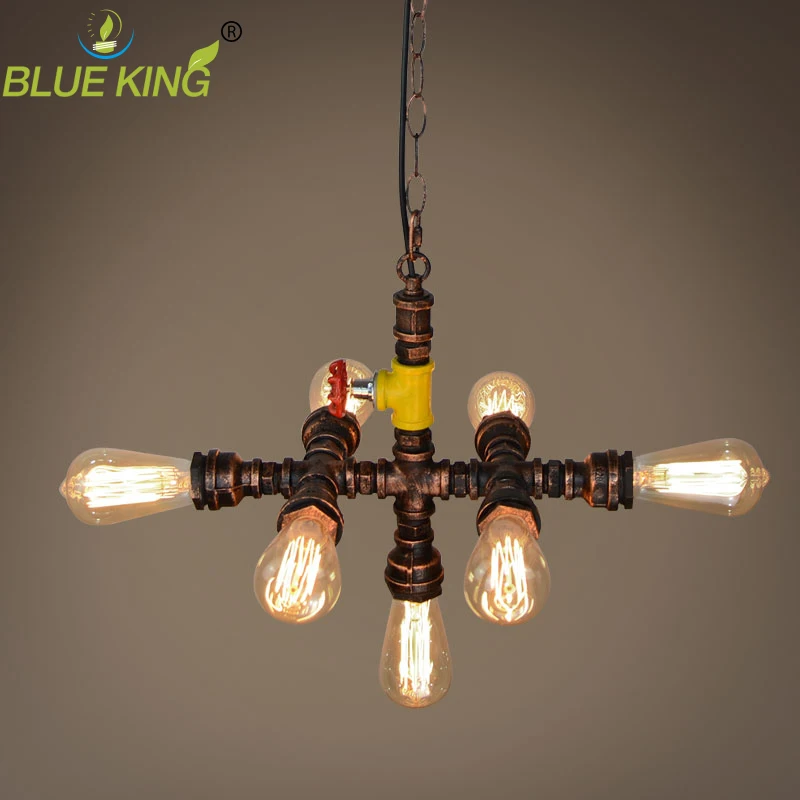 Водопровод падение деревенский подвесные светильники для Ханинг бар огни с 7