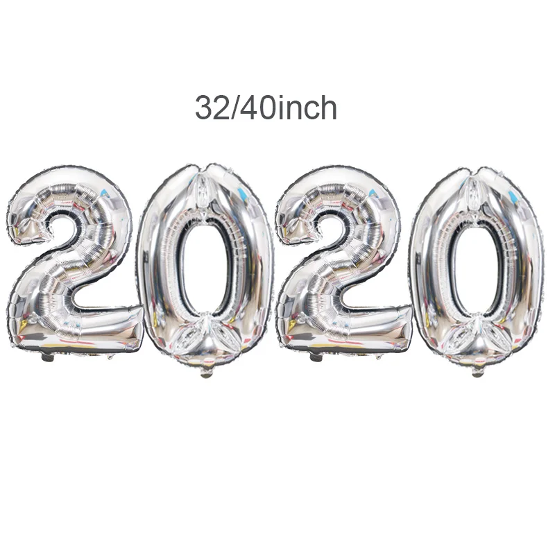 4 шт./лот новый год 2020 Гигантские цифры шар розовое