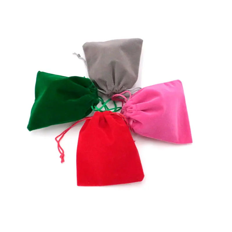 

10pcs/lot Black Red Velvet Jewelry Beaded Storage Pouches Drawstring Gift Bag Ring Pendant Bracelet Pearl Package Carrying Case