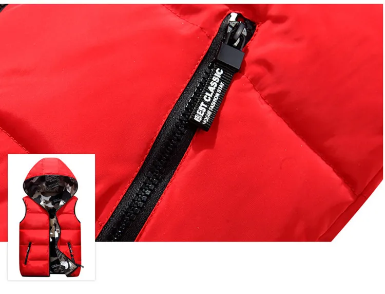UNIVOS KUNI 2018men' теплый жилет chalecos para hombre, толстый теплый тонкий пуховик, камуфляжный жилет с капюшоном для мужчин/женщин Q533