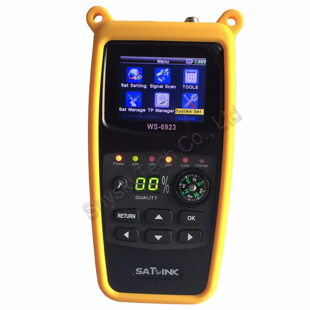 [Подлинный] Satlink WS-6923 DVB-S цифровой спутниковый искатель метр спутниковый ТВ приемник 2,4 дюймов ЖК-дисплей с компасом