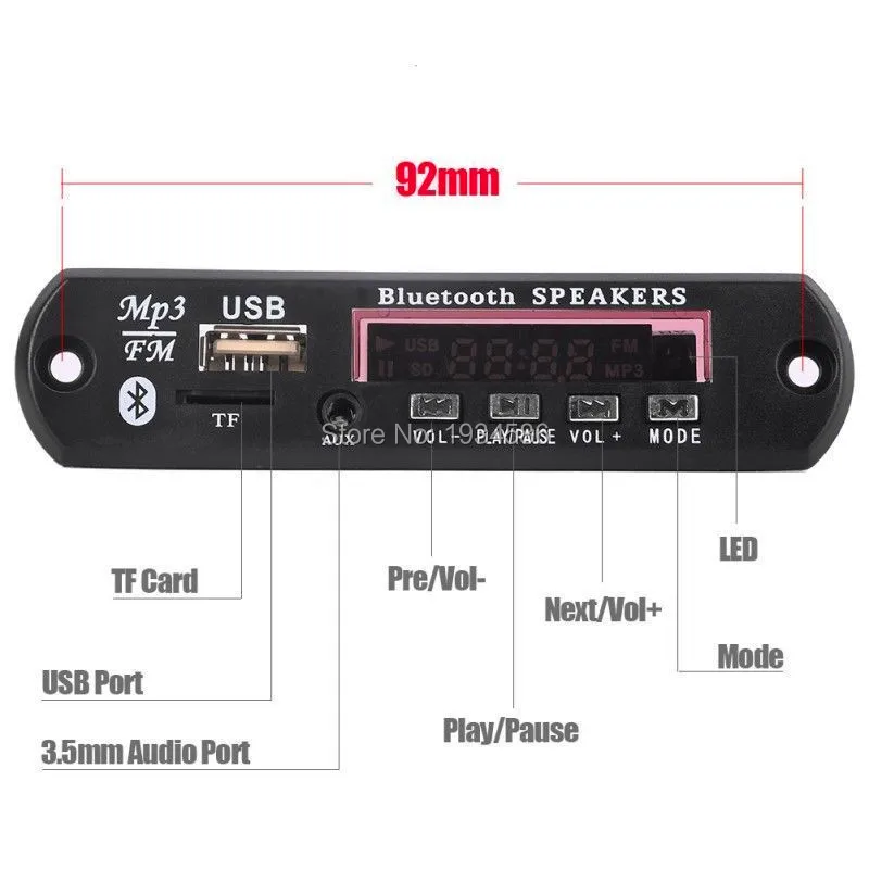 Для автомобильного MP3-плеера беспроводной Bluetooth 12 в Mp3 WMA декодер плата аудио