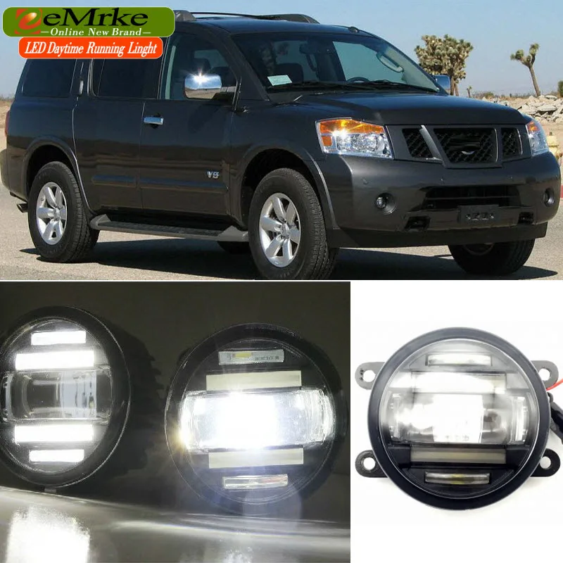 EEMRKE стайлинга автомобилей для Nissan Armada 2003 2015 2 в 1 двойной светодиод DRL Cut line