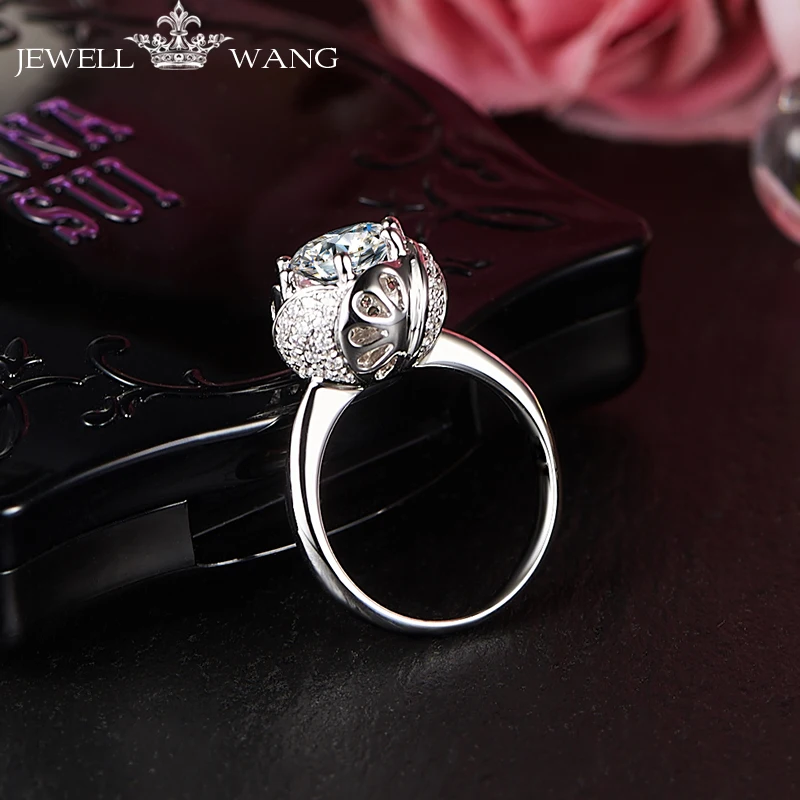 Ювелирные изделия Moissanite 18 К белое золото кольцо для женщин 1,0 карат цветок Сертифицированный vvs1 обручальные кольца специальные