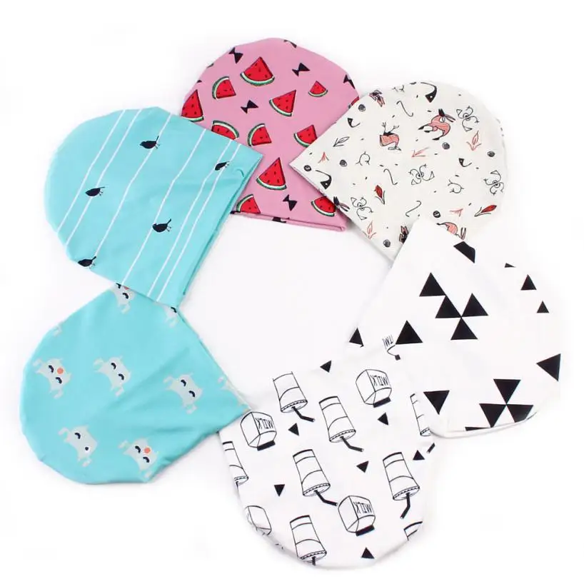 Весенне-осенняя хлопковая шапка для новорожденных девочек и мальчиков милые