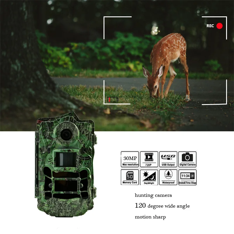 Камера для охоты Bolyguard 30 МП 1080 P HD широкий угол обзора 120 градусов ночное видение