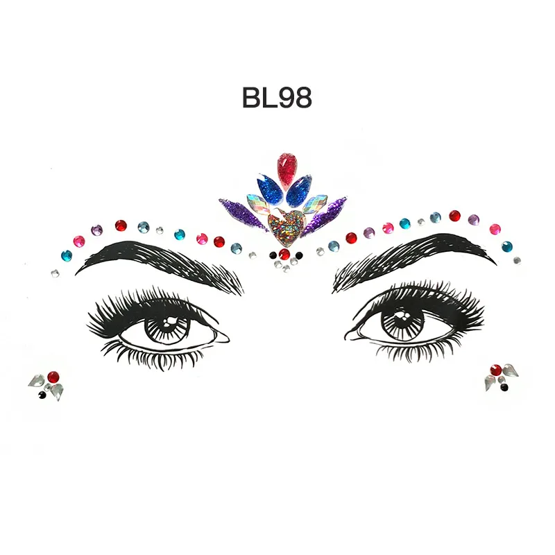 Маскарадная временная татуировка украшения для лица горный хрусталь макияж