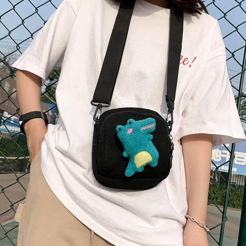 Новинка лета 2019 модные новые сумки с мультяшными динозаврами для женщин холщовые