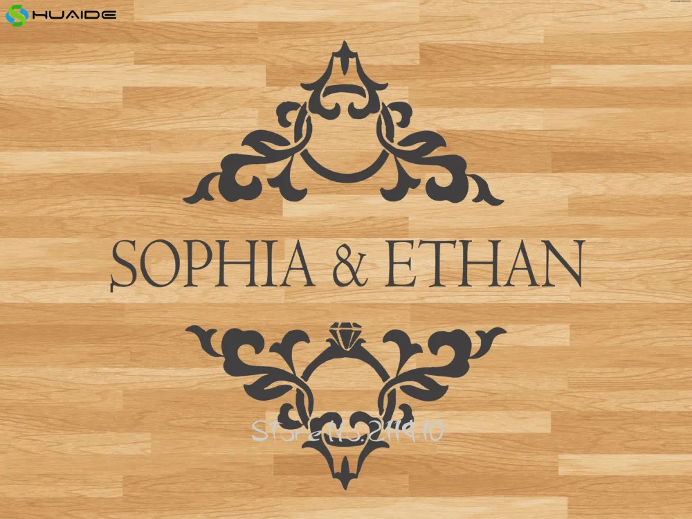 Индивидуальные свадебные наклейки s персонализированные напольные с именем