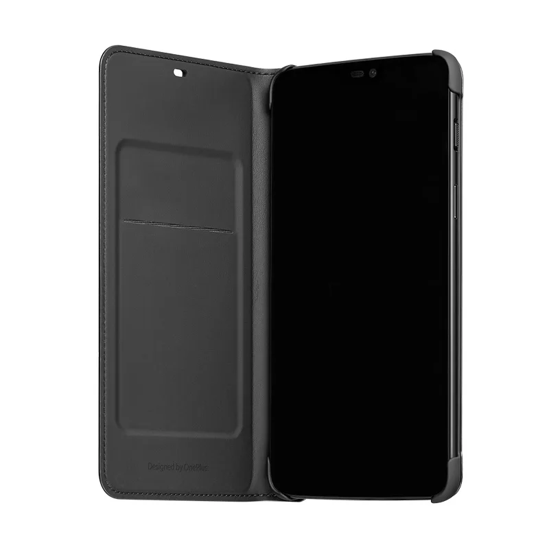 Oneplus 6 кожаный чехол 100% оригинал официальный откидная крышка экран защитный one plus