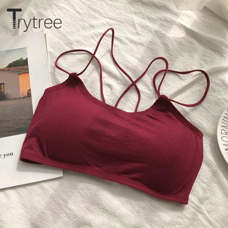 Trytree Майки Топы из модала Женские повседневные 4 вида цветов с вырезом сзади Топ