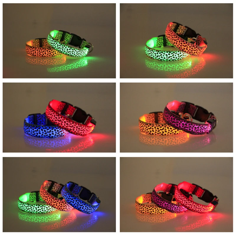 6 шт. ошейник для собак со светодиодной подсветкой светящийся питбулл Чихуахуа