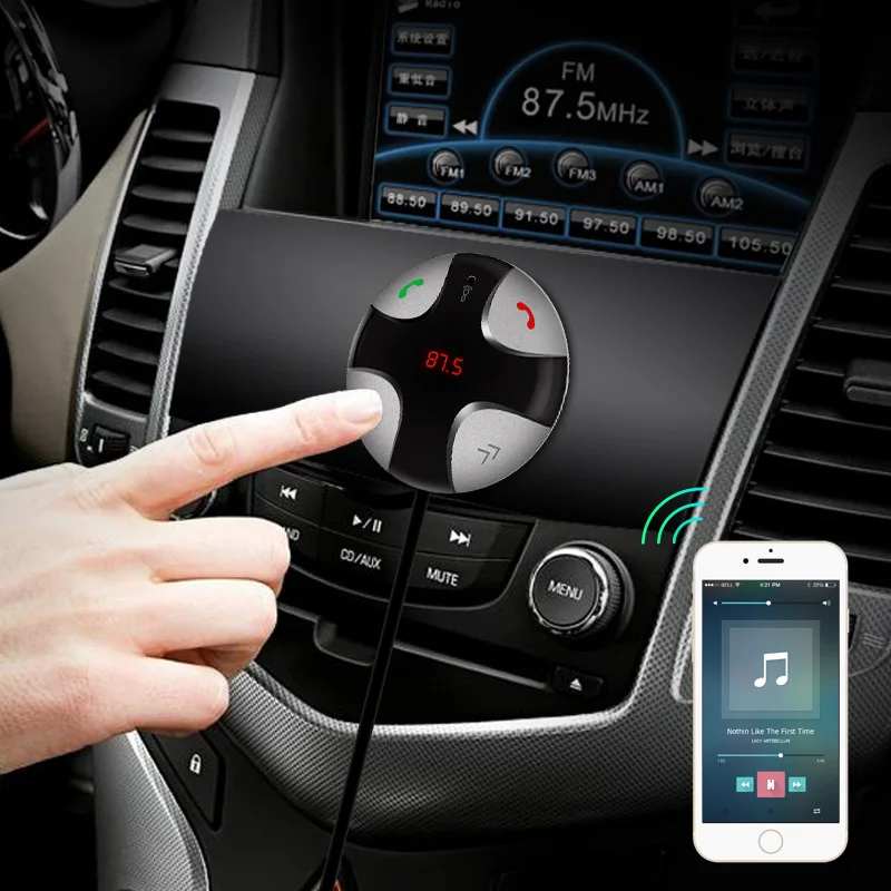 Bluetooth FM модулятор Автомобильный MP3-плеер телефонные звонки в режиме Hands-free