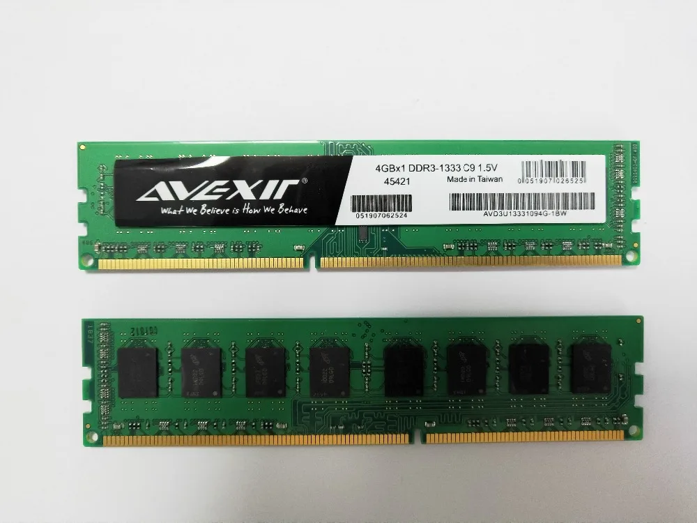 AVEXIR оперативная память DDR3 4 ГБ/8 ГБ Частота Памяти 1333/1600 МГц 1,5 В Тип интерфейса настольной памяти 240pin 11-11-11-28 CL = 11 одиночных ram s