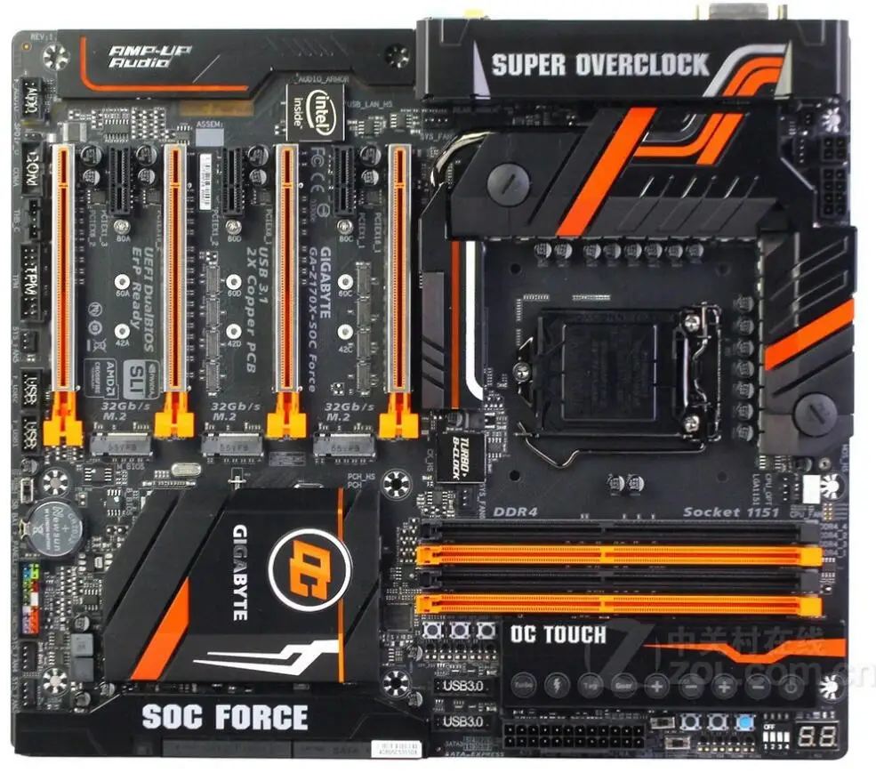 Для Gigabyte GA Z170X SOC силы Оригинал используется материнская плата Z170 разъем LGA 1151 DDR4