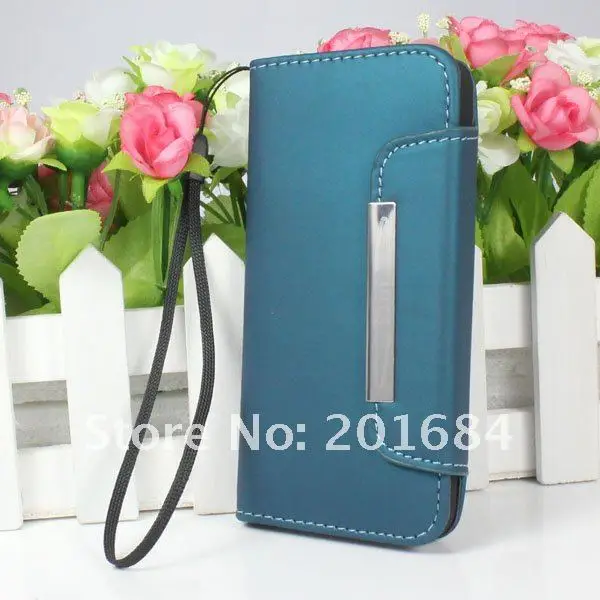 New Fashion Wallet-type Leather Case Cover For iPhone 5 5th 50pcs/lot |
