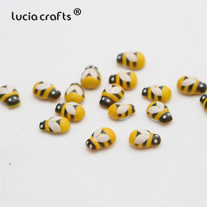 Lucia crafts 25 шт 9*13 мм нарисованный мультфильм жук деревянная поделка наклейка-спонж Декор DIY аксессуары для скрапбукинга E1312