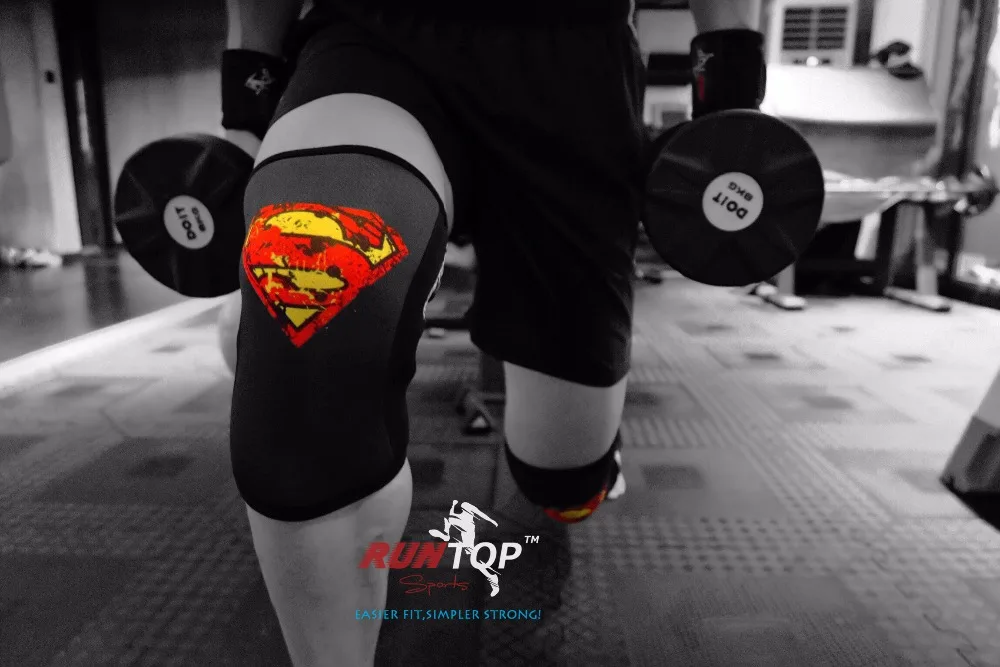 RUNTOP 7 мм Неопреновые наколенники Crossfit WODS приседания Тяжелая атлетика Powerlifting фитнес наколенники Поддержка Brace cap компрессия