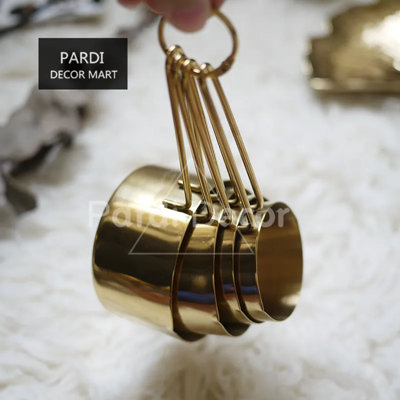 Набор золотых мерных ложек кухонные инструменты из нержавеющей стали для