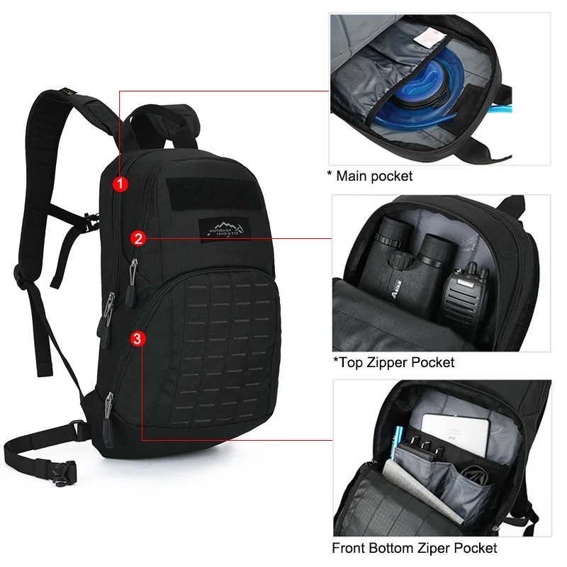 Military Army Backpack Camping Riding Travel Bag Rucksack Molle Tactical Bags Hiking Cycling Outdoor Sports Nylon Bolsa XA506WA | Спорт и