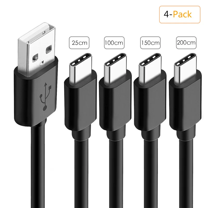 SUPTEC 4-Pack type-C кабель для huawei samsung Galaxy S8 S9 Plus Xiaomi 8 Oneplus Meizu USB C зарядный кабель USB зарядное устройство адаптер