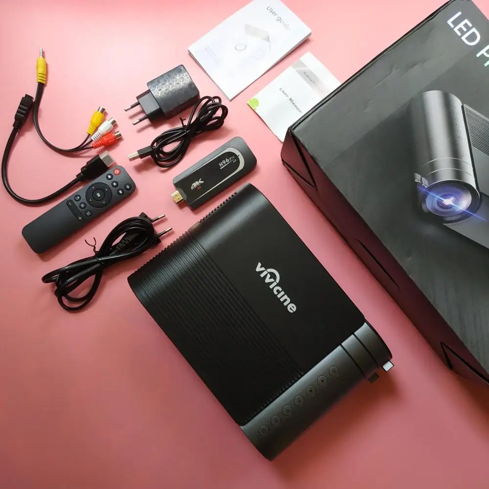 VIVICINE 720p HD светодиодный проектор, опция Android 9,0 портативный HDMI USB 1080p домашний кинотеатр Proyector Bluetooth wifi мини светодиодный проектор