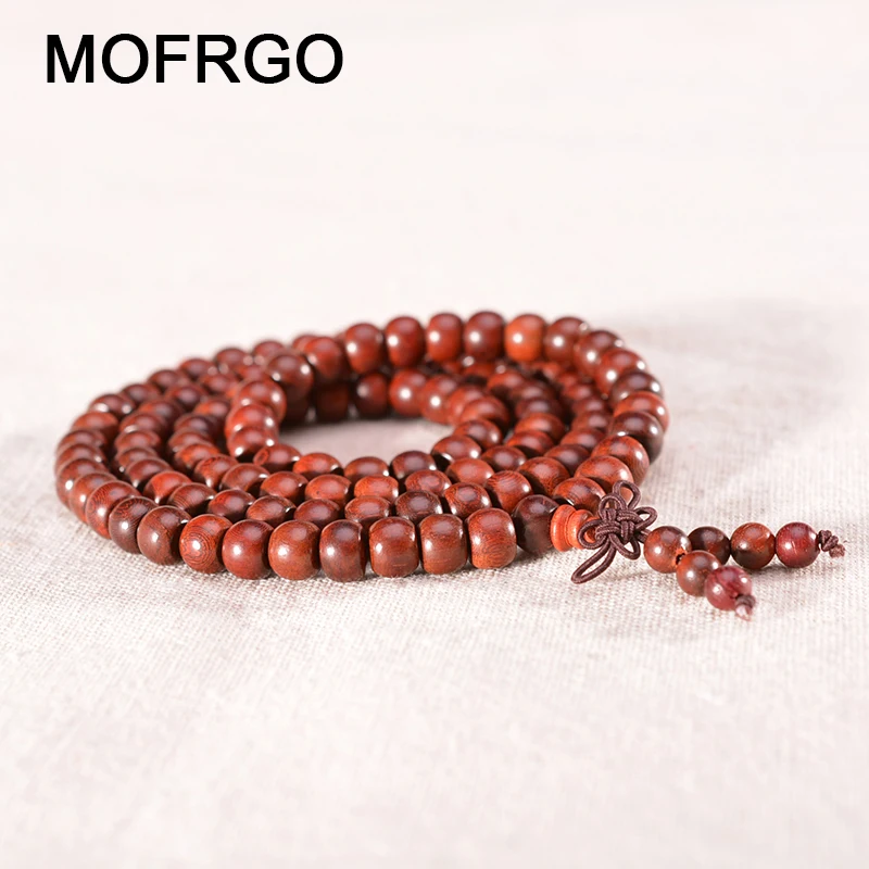 Натуральное сандаловое дерево Йога 108 мала Браслеты Шарм многослойный Тибетский