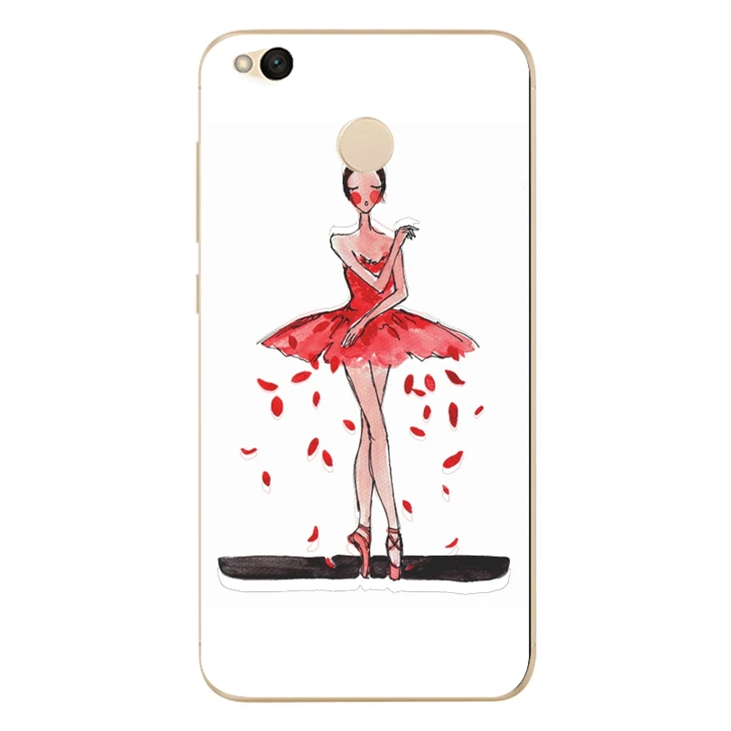 For Xiaomi Redmi 4X Note 3 4 4A Case Covers TPU Back Bags Plastic cute girl Mi A1 Pro Cover X002 | Мобильные телефоны и