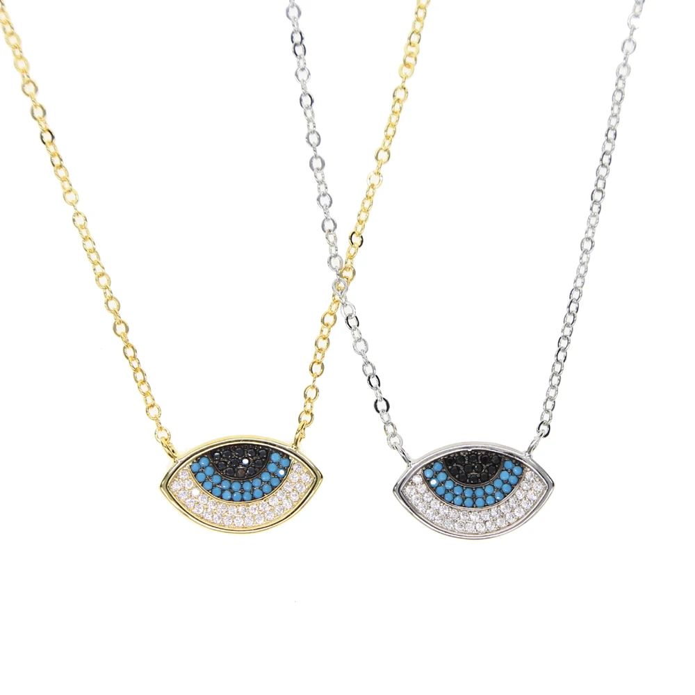 top sale promotion 2018 Evil eye Fashion Pave Sparking AAA cubic zirconia CZ women ladies fashion jewelry gold color necklace | Украшения и