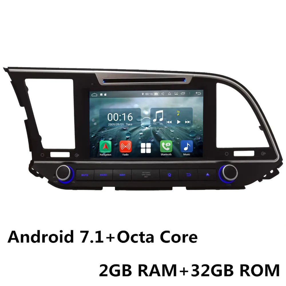 Android 7.1 x 8Core " Восьмиядерный 4G wifi Android 8,1 4 Гб ОЗУ 64 Гб ПЗУ RDS BT FM автомобильный DVD мультимедийный плеер Радио стерео для hyundai Elantra - Цвет: Android 7.1 x 8Core